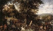 BRUEGHEL, Jan the Elder Garden of Eden 1612 Oil on copper USA oil painting artist